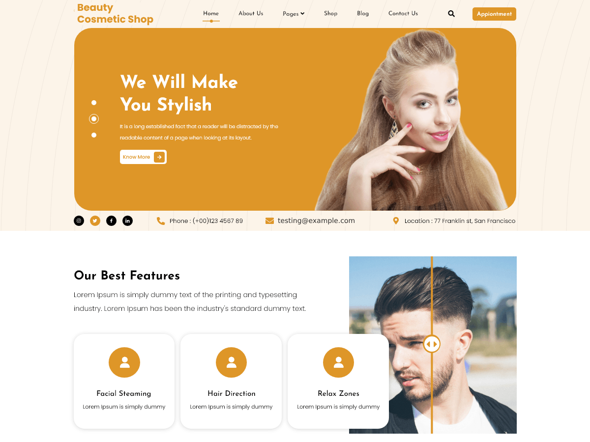 Beauty Cosmetic Shop theme screenshot