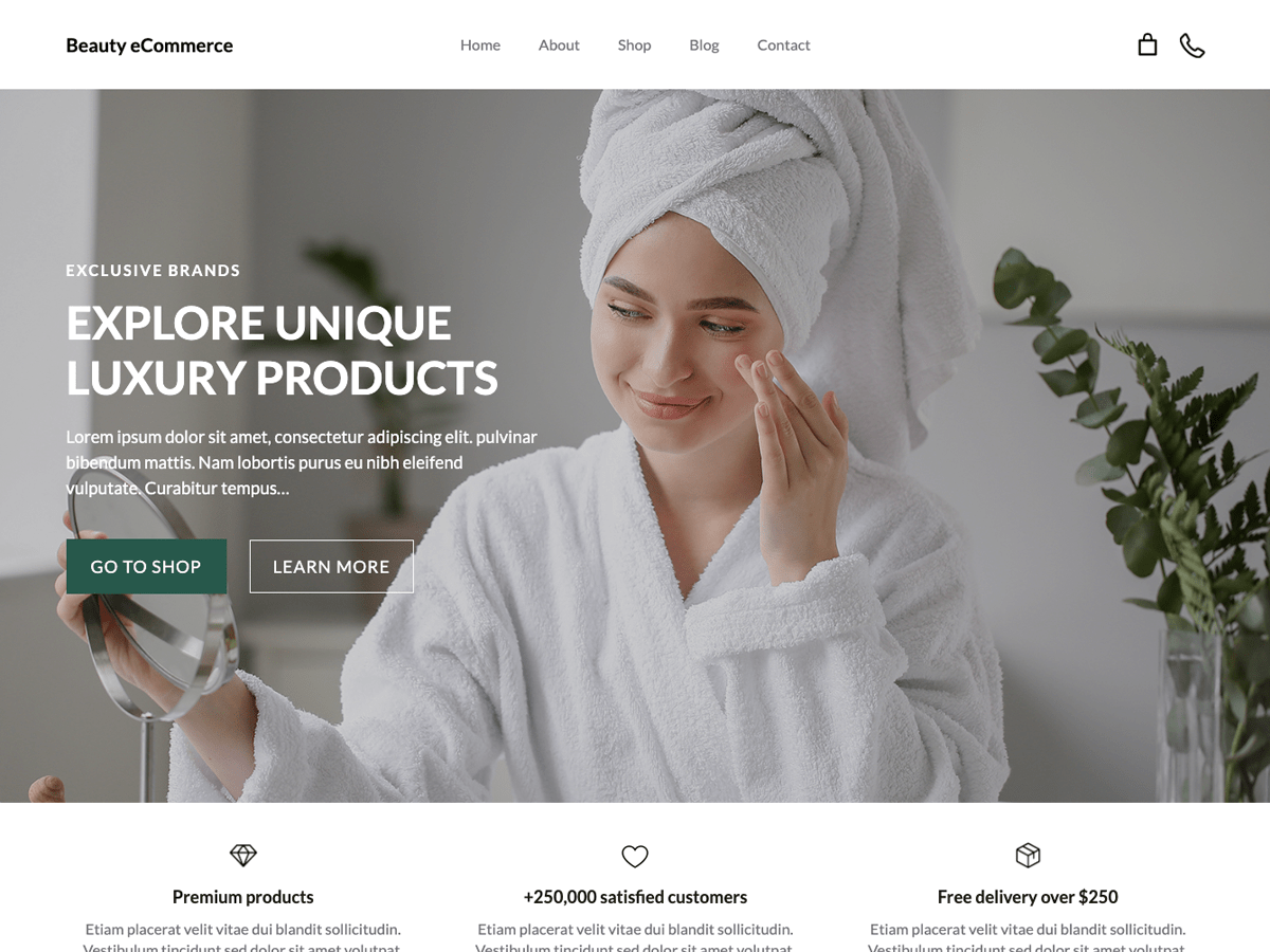 Beauty Ecommerce X theme screenshot