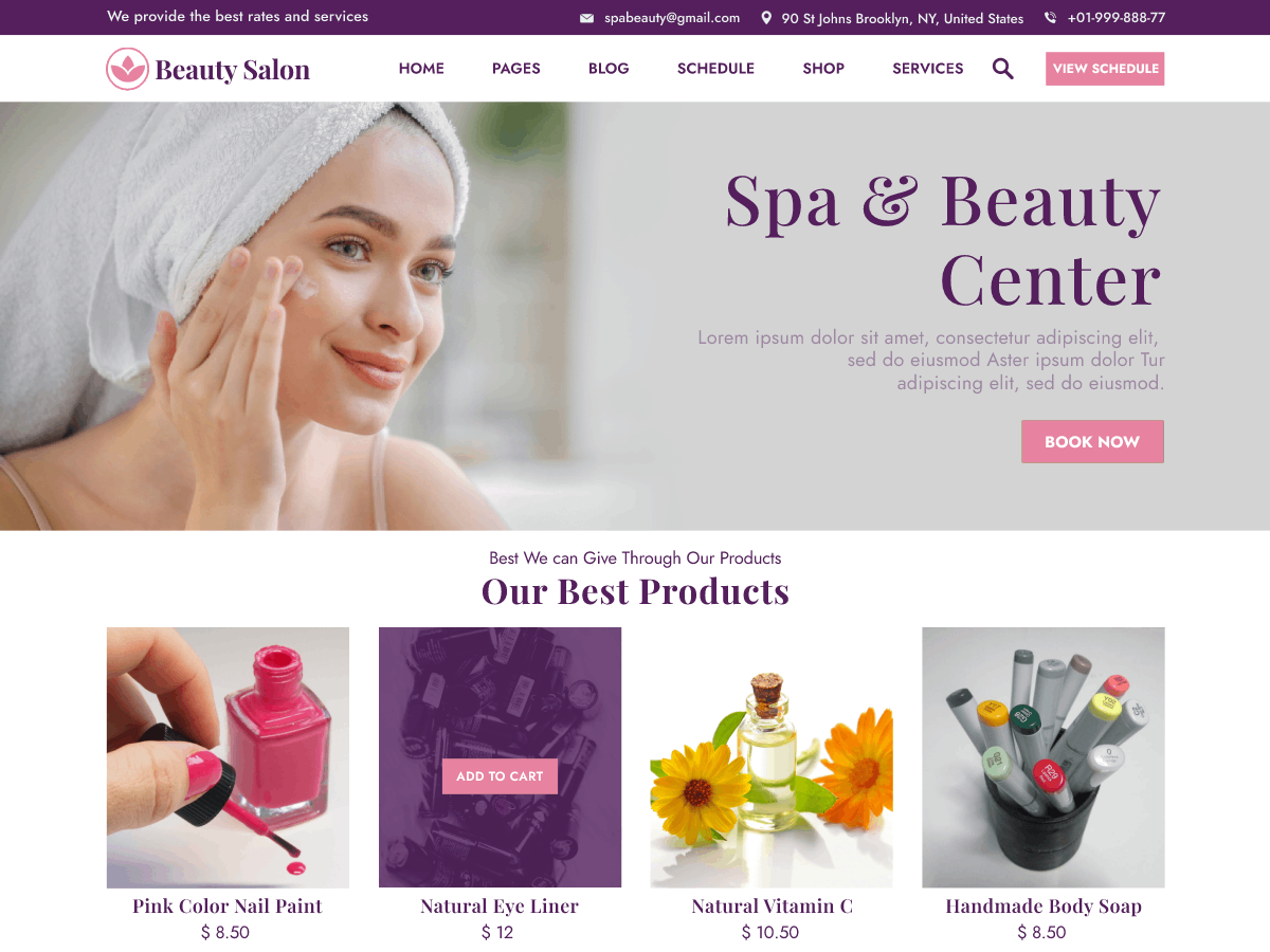 Beauty Hair Salon theme screenshot