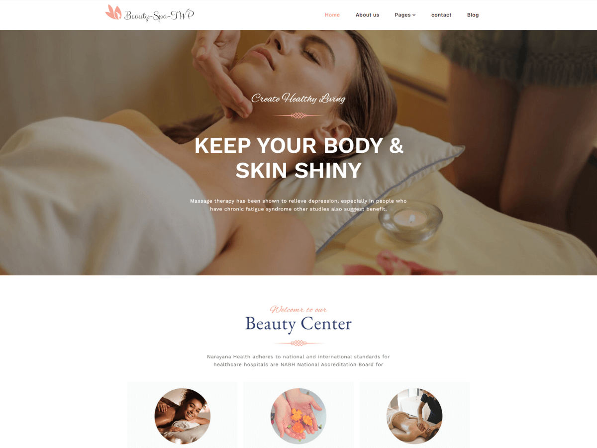 Beauty Parlour Elementor theme screenshot