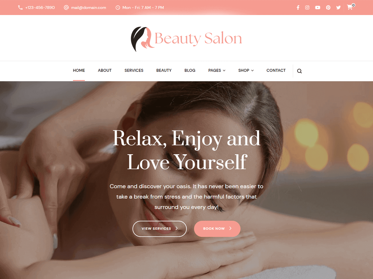 Beauty Salon Lite theme screenshot