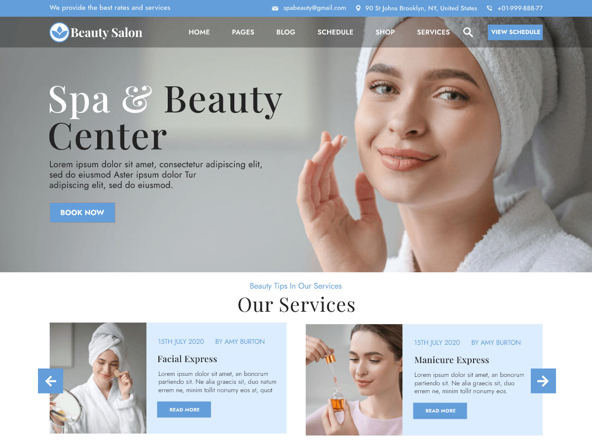 Beauty Salon Spa theme screenshot