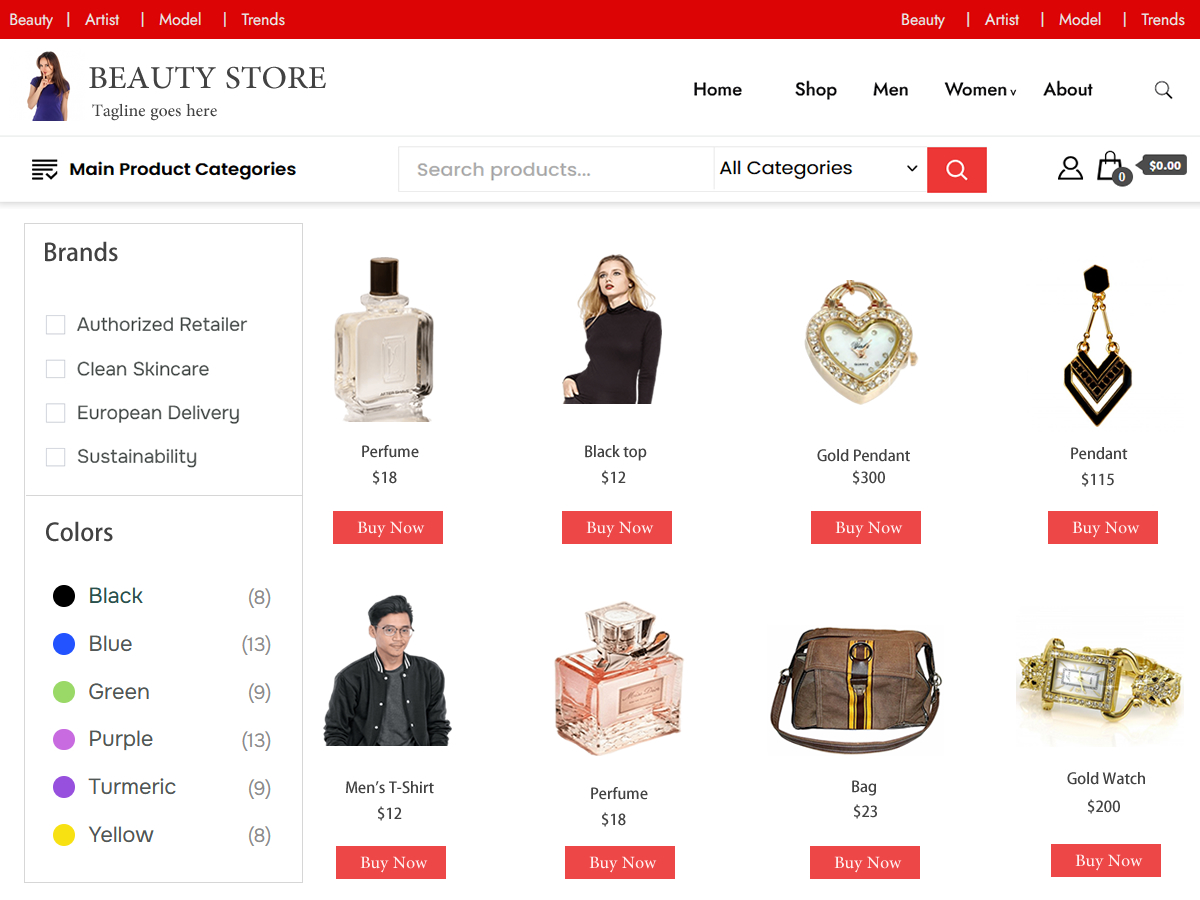 beauty Shop theme screenshot