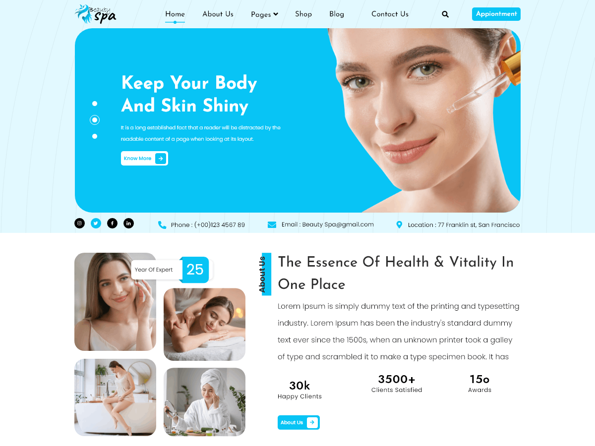 Beauty Spa Elementor theme screenshot