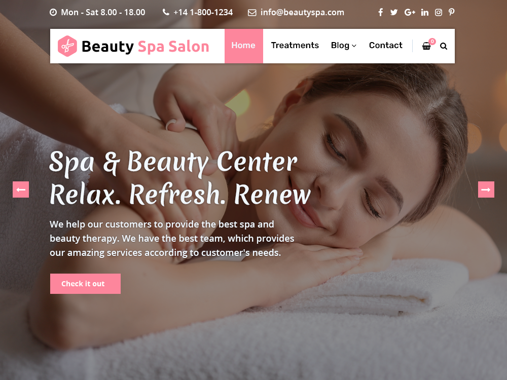 Beauty Spa Salon theme screenshot