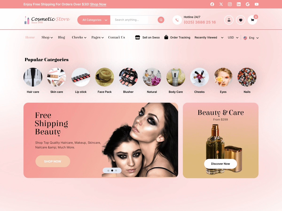 Beauty Store theme screenshot