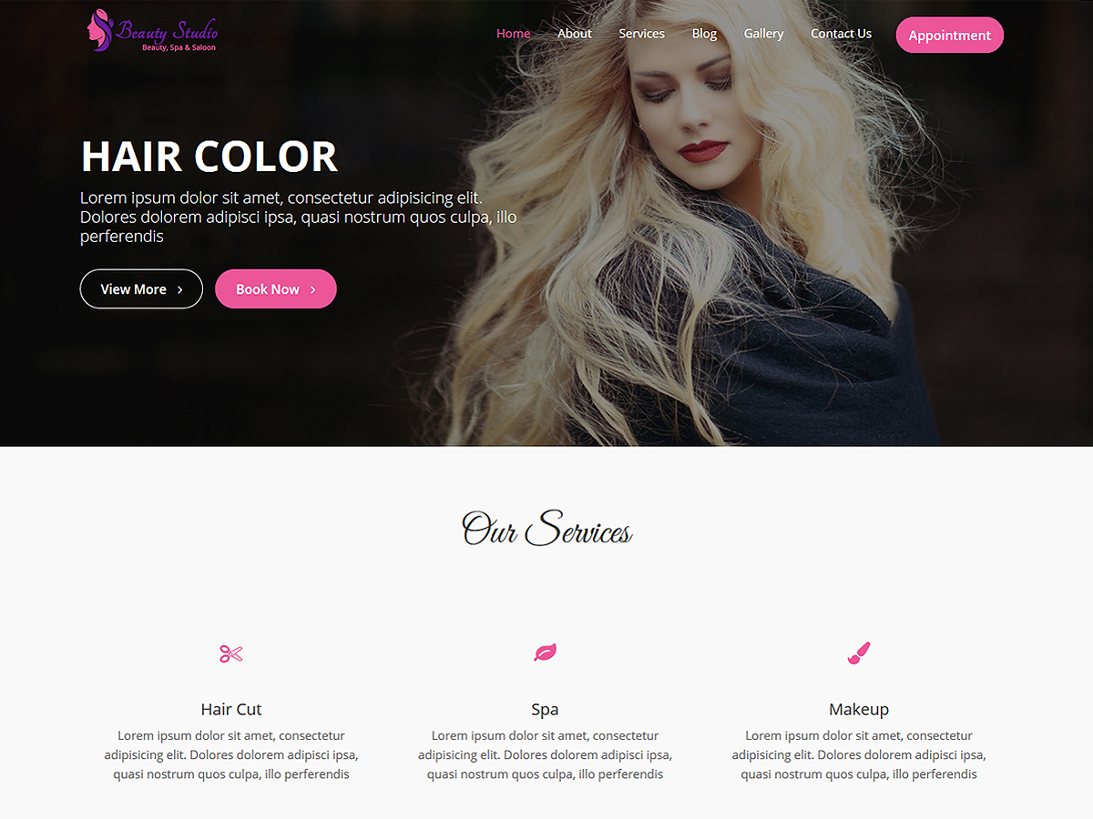 Beauty Studio theme screenshot