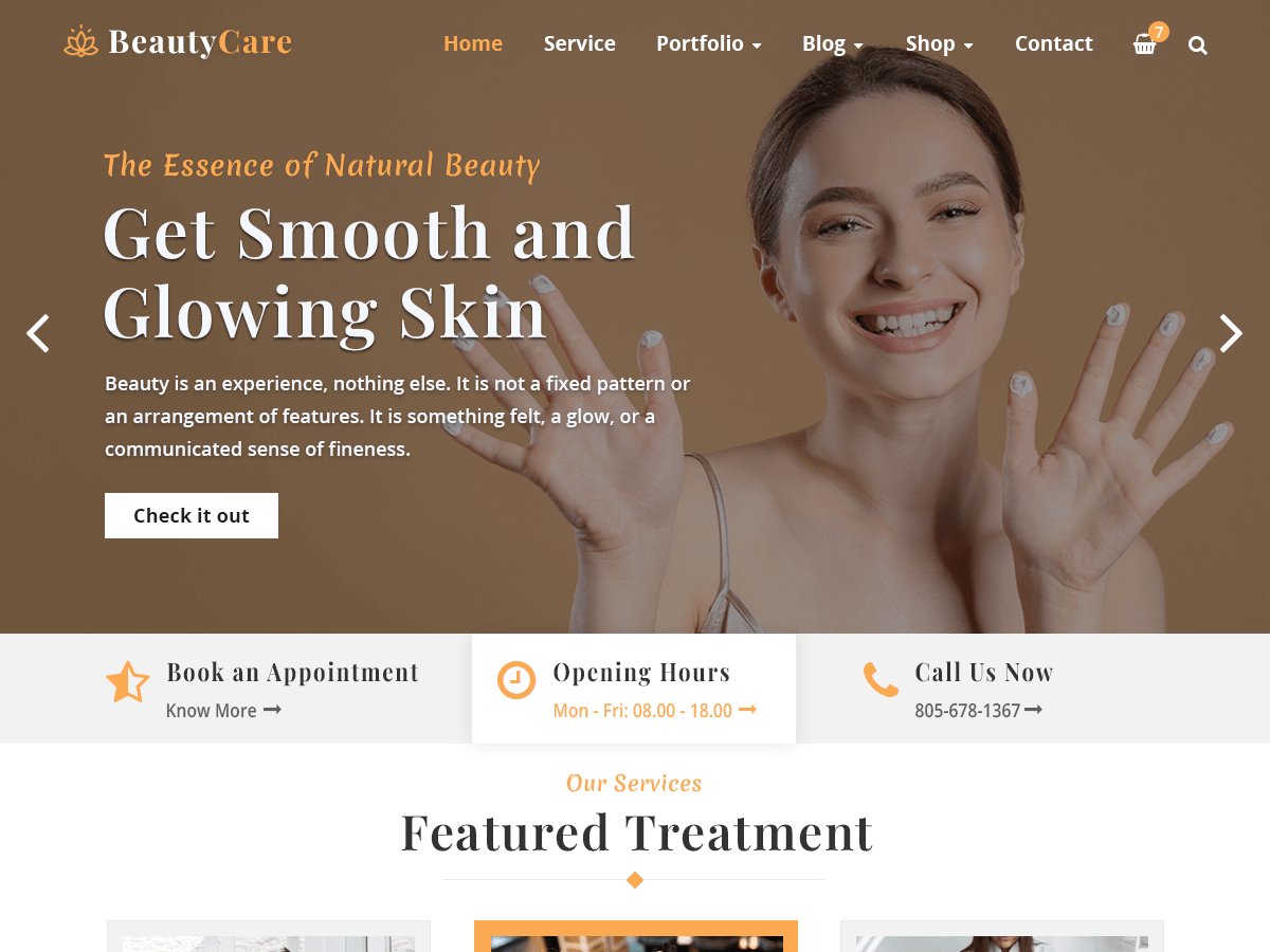 BeautyCare theme screenshot