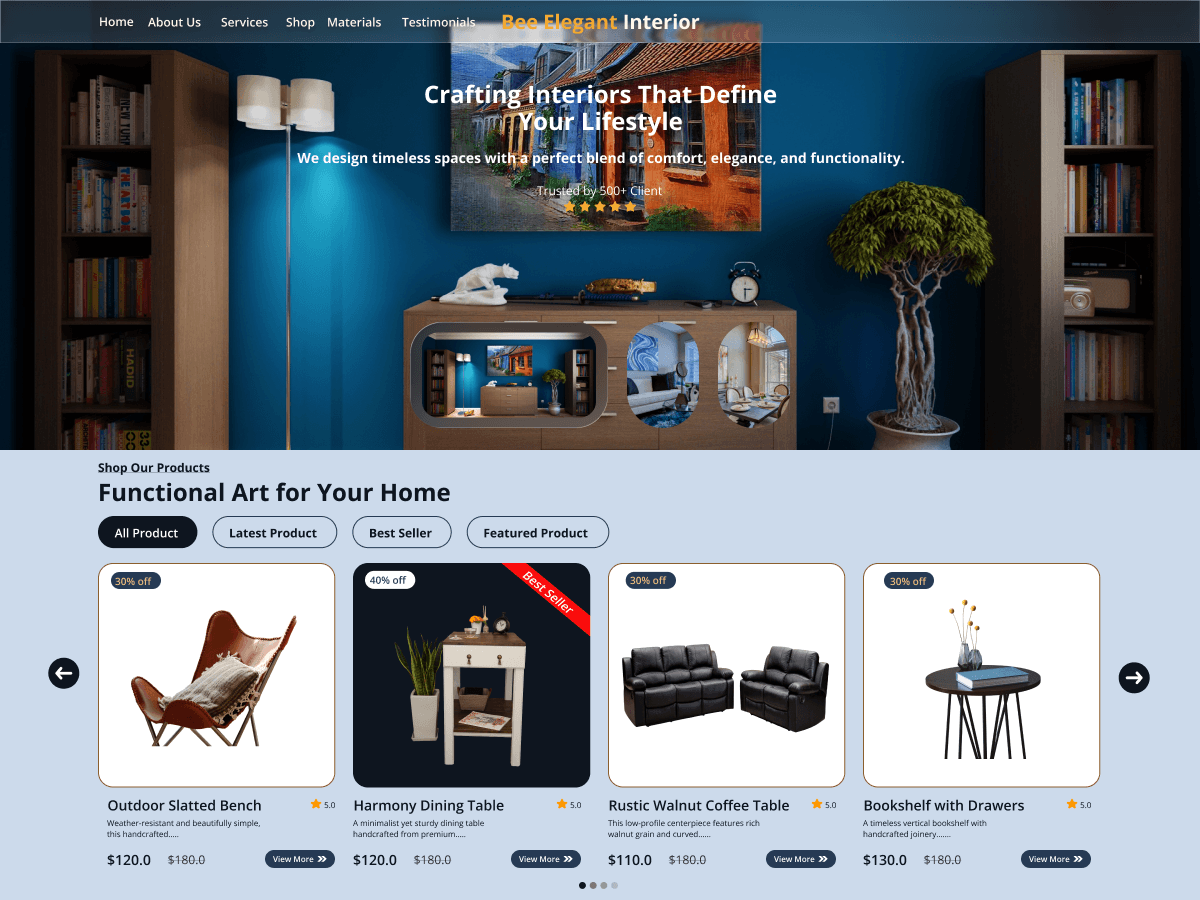 Bee Elegant Interior theme screenshot
