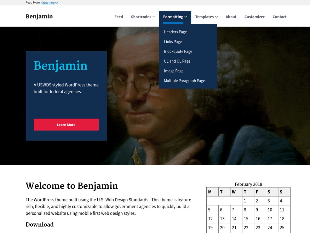 Benjamin theme screenshot