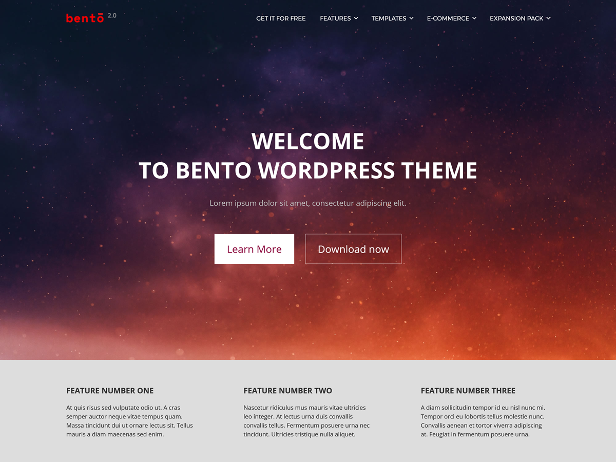 Bento theme screenshot