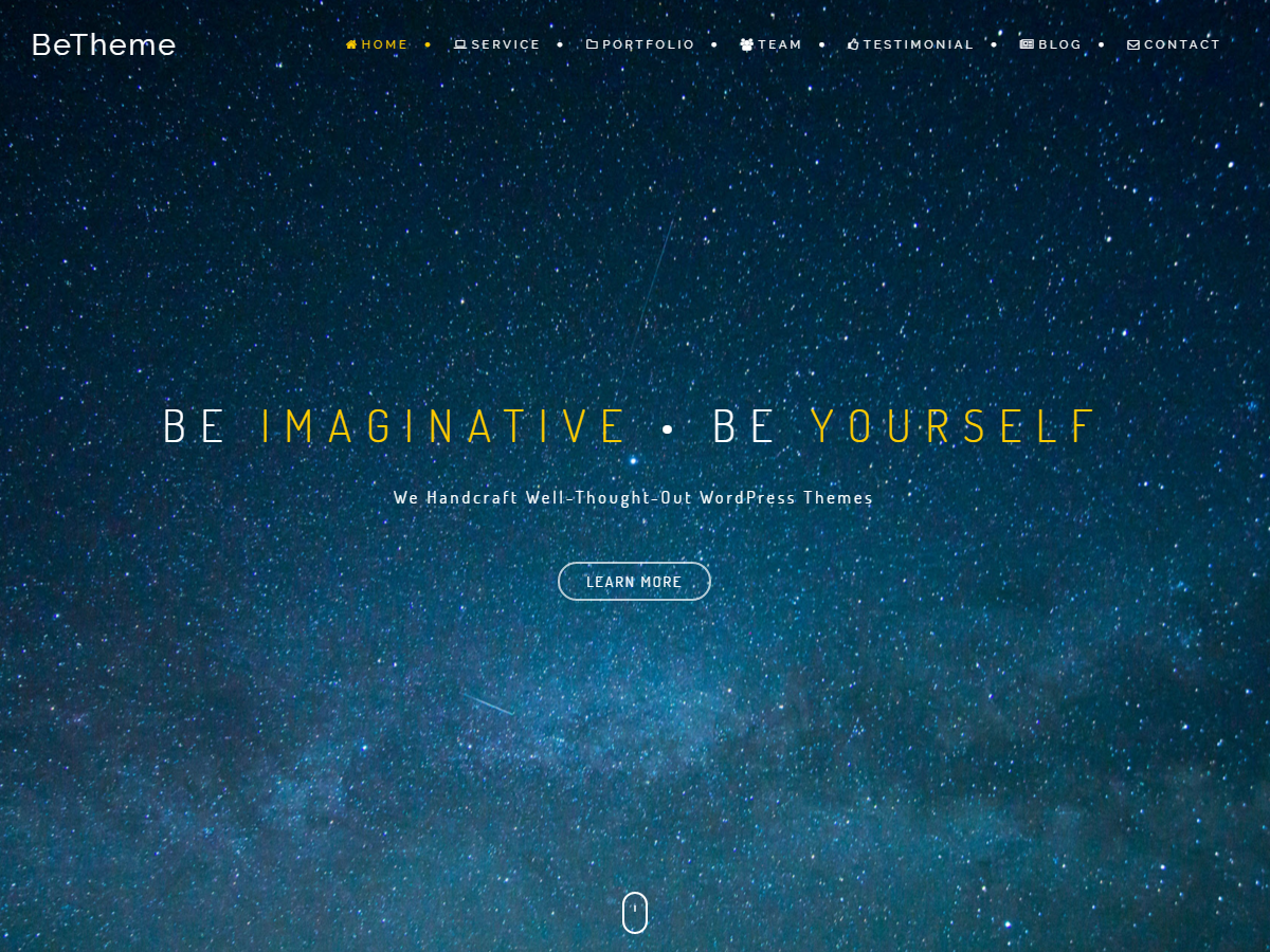 BeOnePage theme screenshot