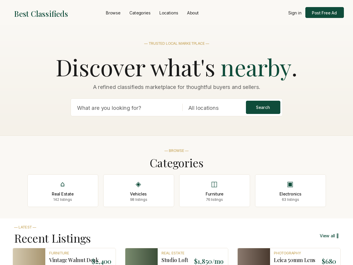 Best Classifieds theme screenshot