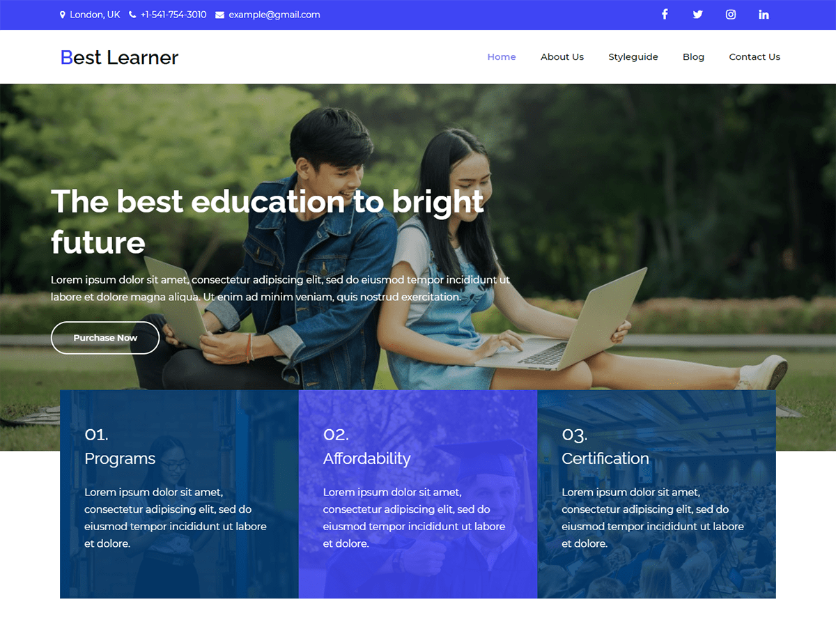 Best Learner theme screenshot