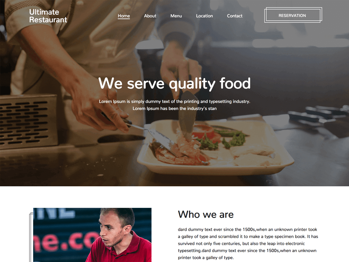 Best Minimal Restaurant theme screenshot
