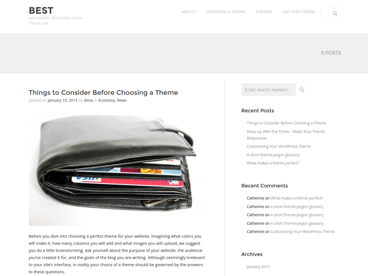 Best theme screenshot