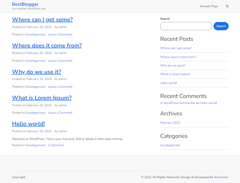 BestBlogger theme screenshot