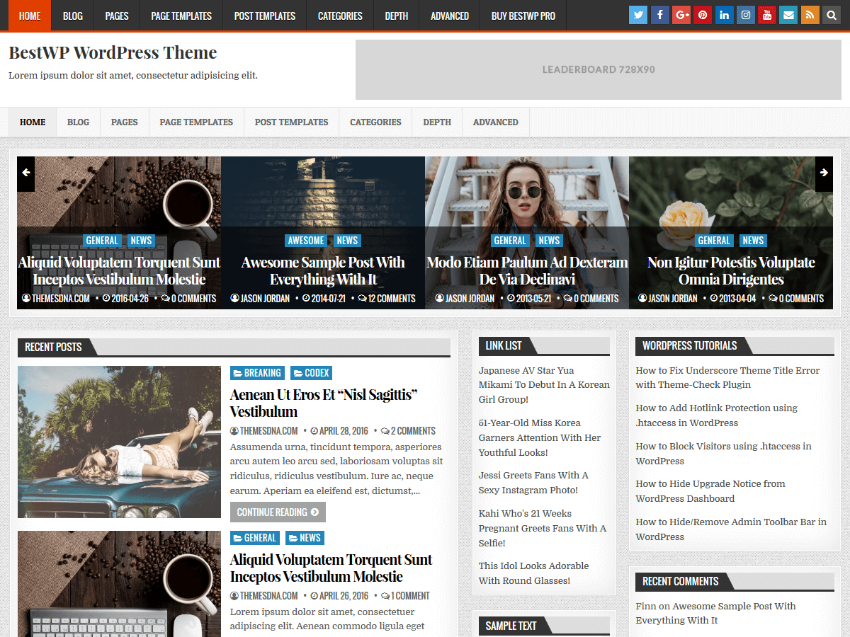 BestWP theme screenshot