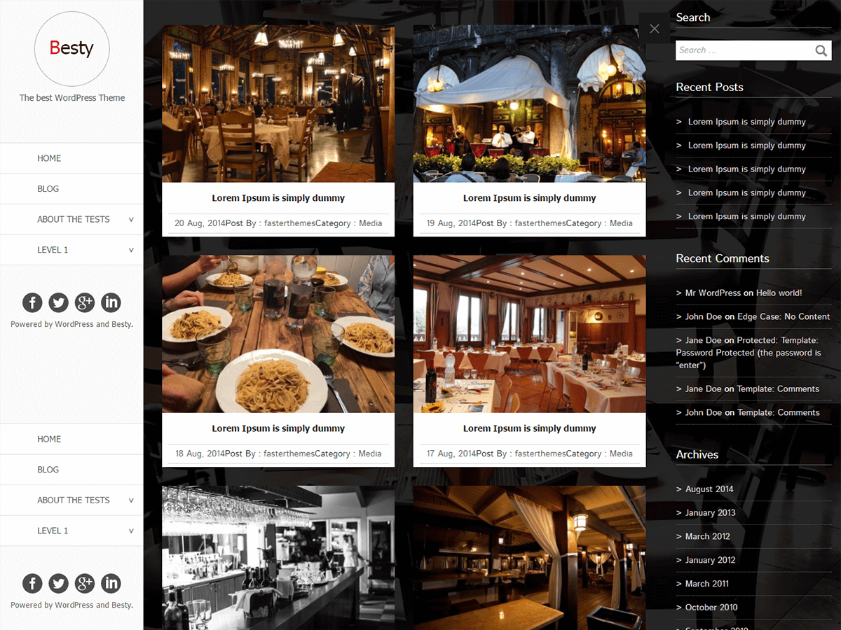 Besty theme screenshot