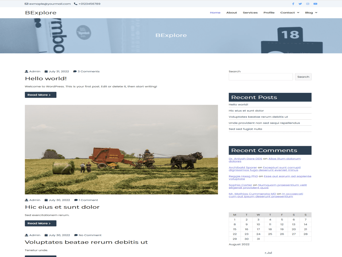 BExplore theme screenshot