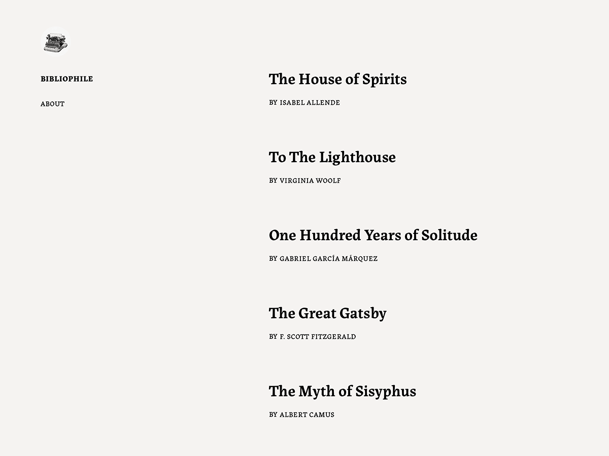 Bibliophile theme screenshot