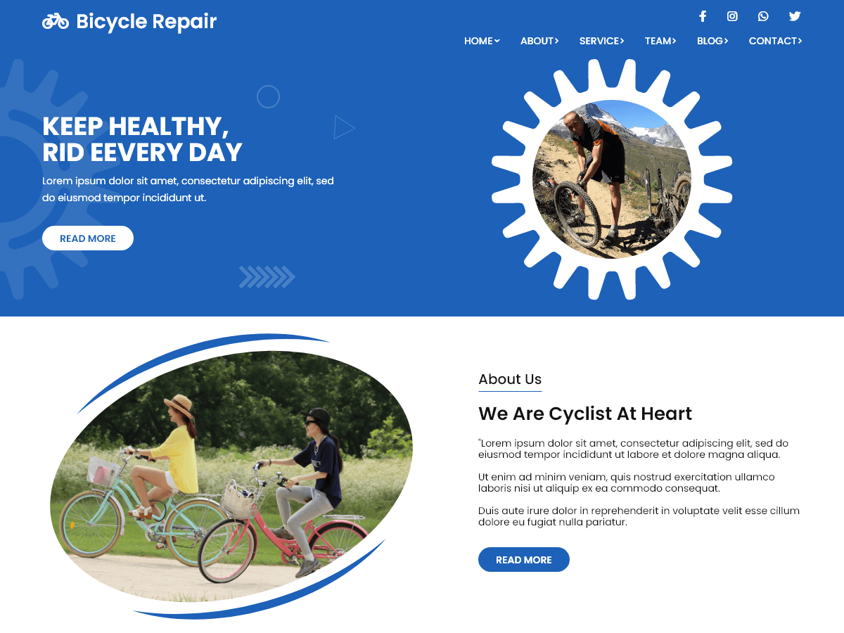 Bicycle Repair theme screenshot