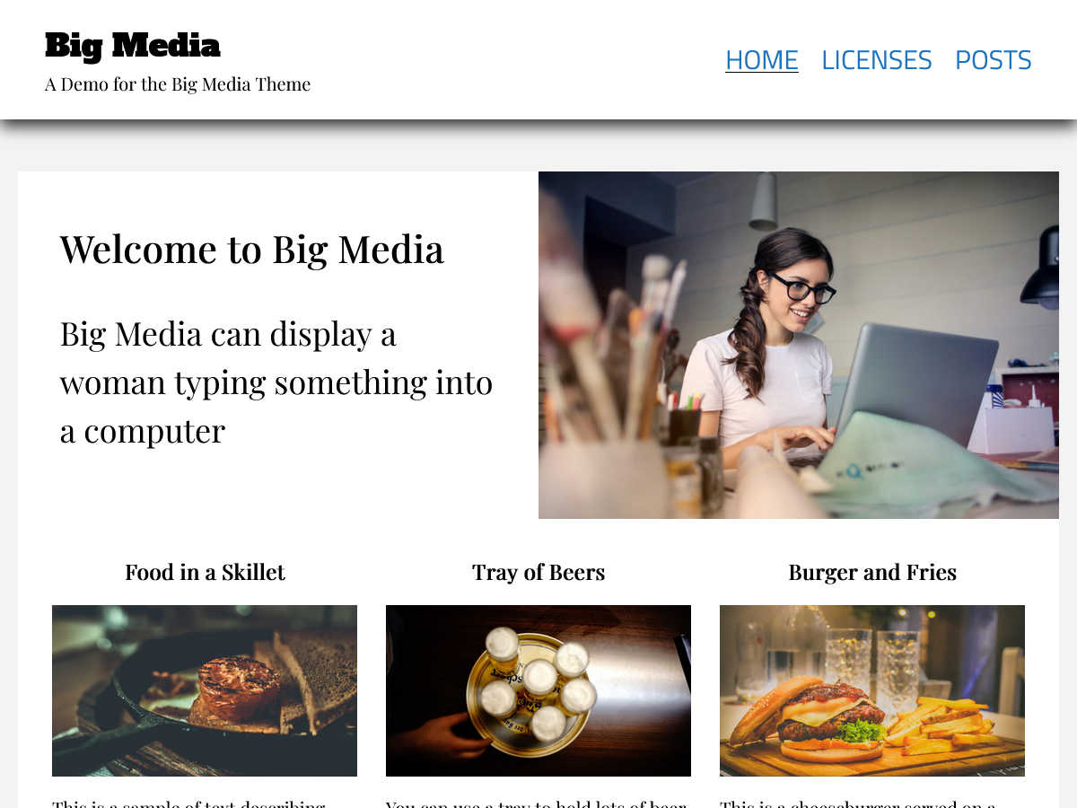 Big Media theme screenshot