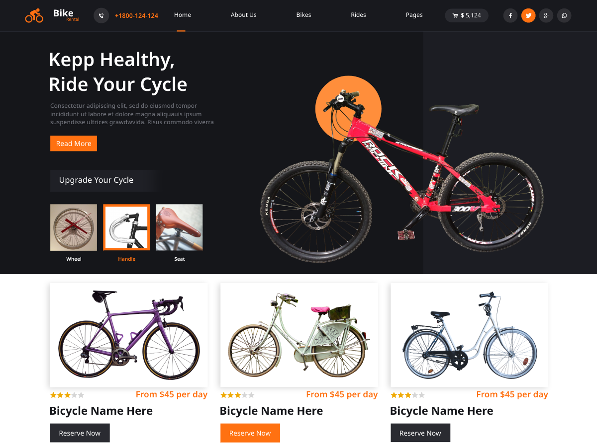 Bike Rental Shop theme screenshot
