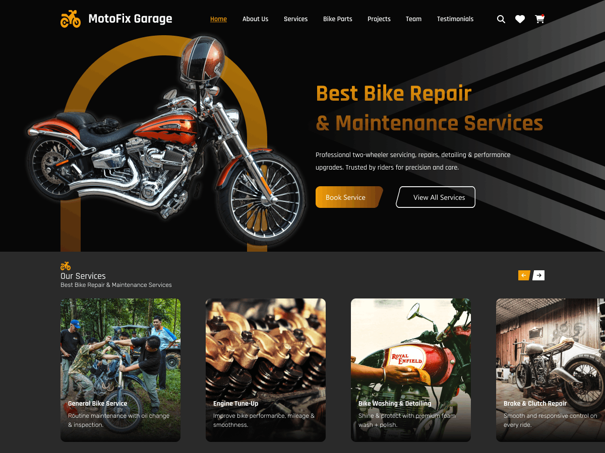 Bike Repair Garage theme screenshot