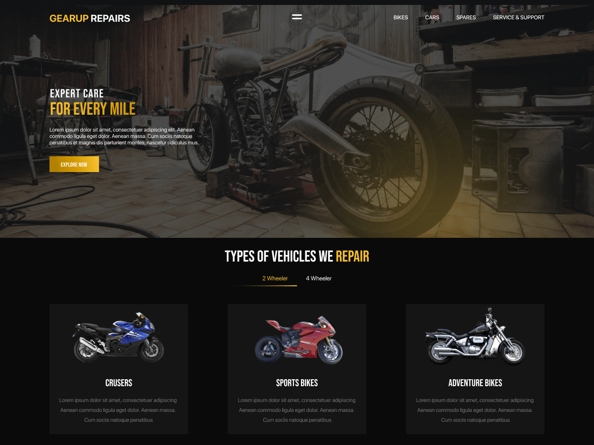 Bike Workshop theme screenshot