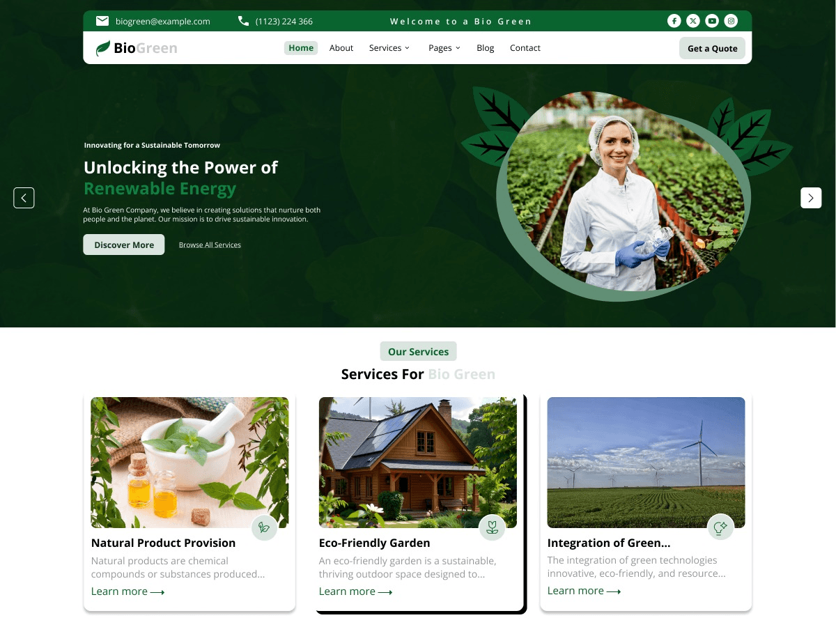 Bio Green Farm theme screenshot