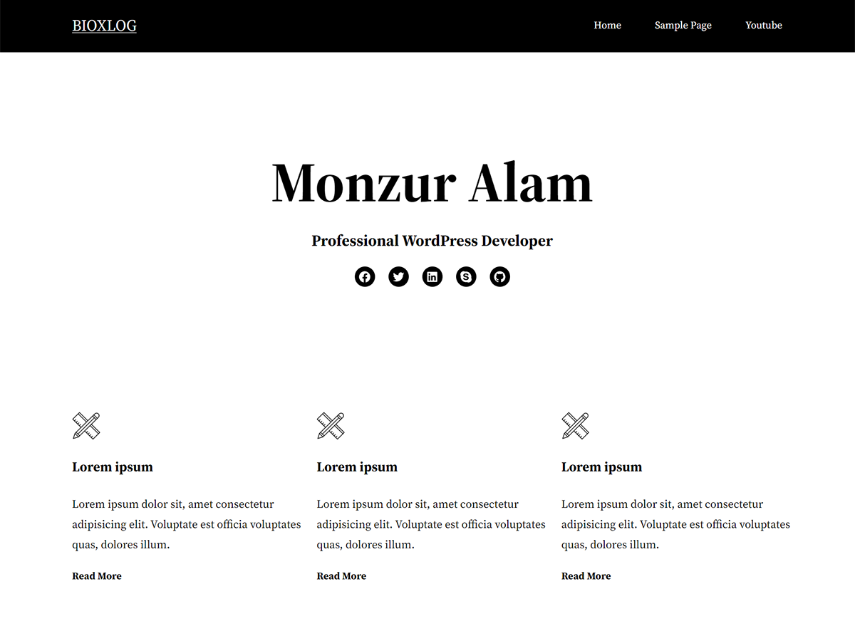 Bioxlog theme screenshot