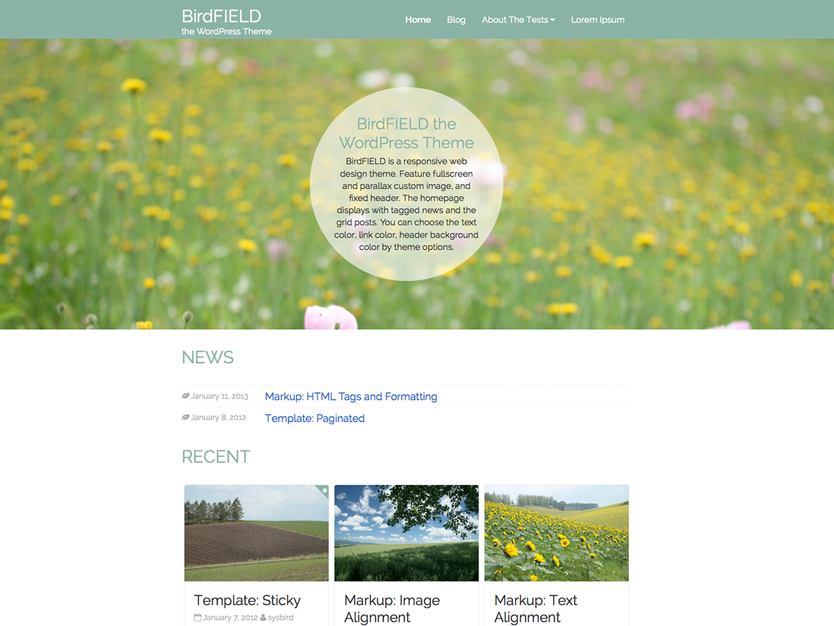 BirdFIELD theme screenshot