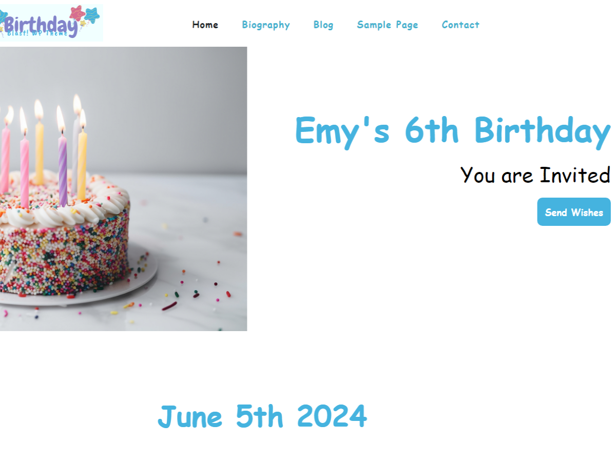 Birthday Blast theme screenshot