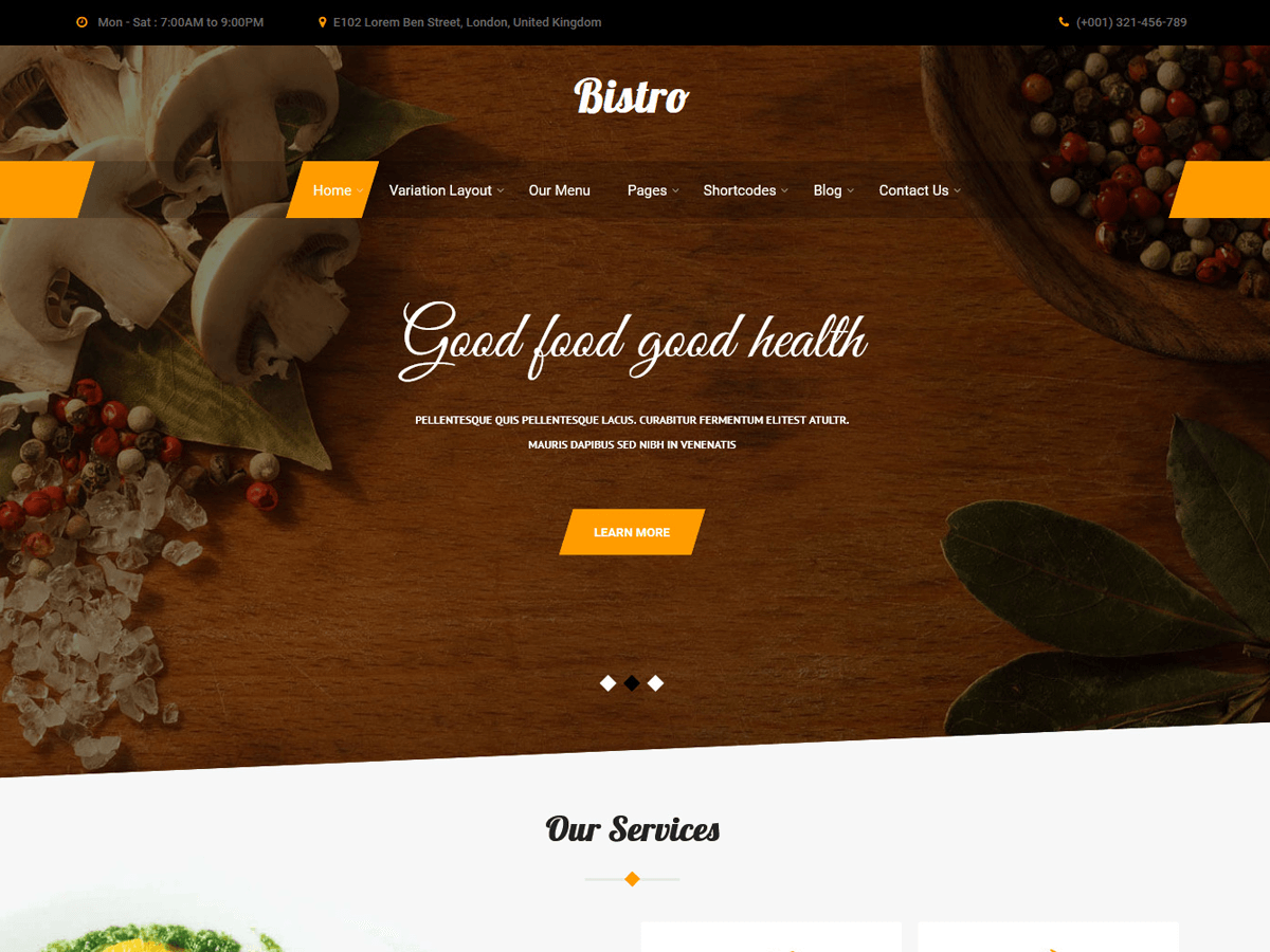 Bistro Lite theme screenshot