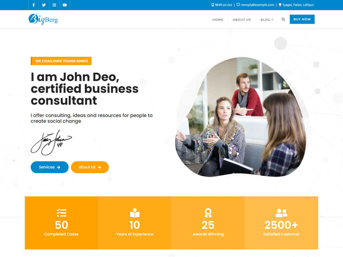 Bizberg Individual Consultant theme screenshot