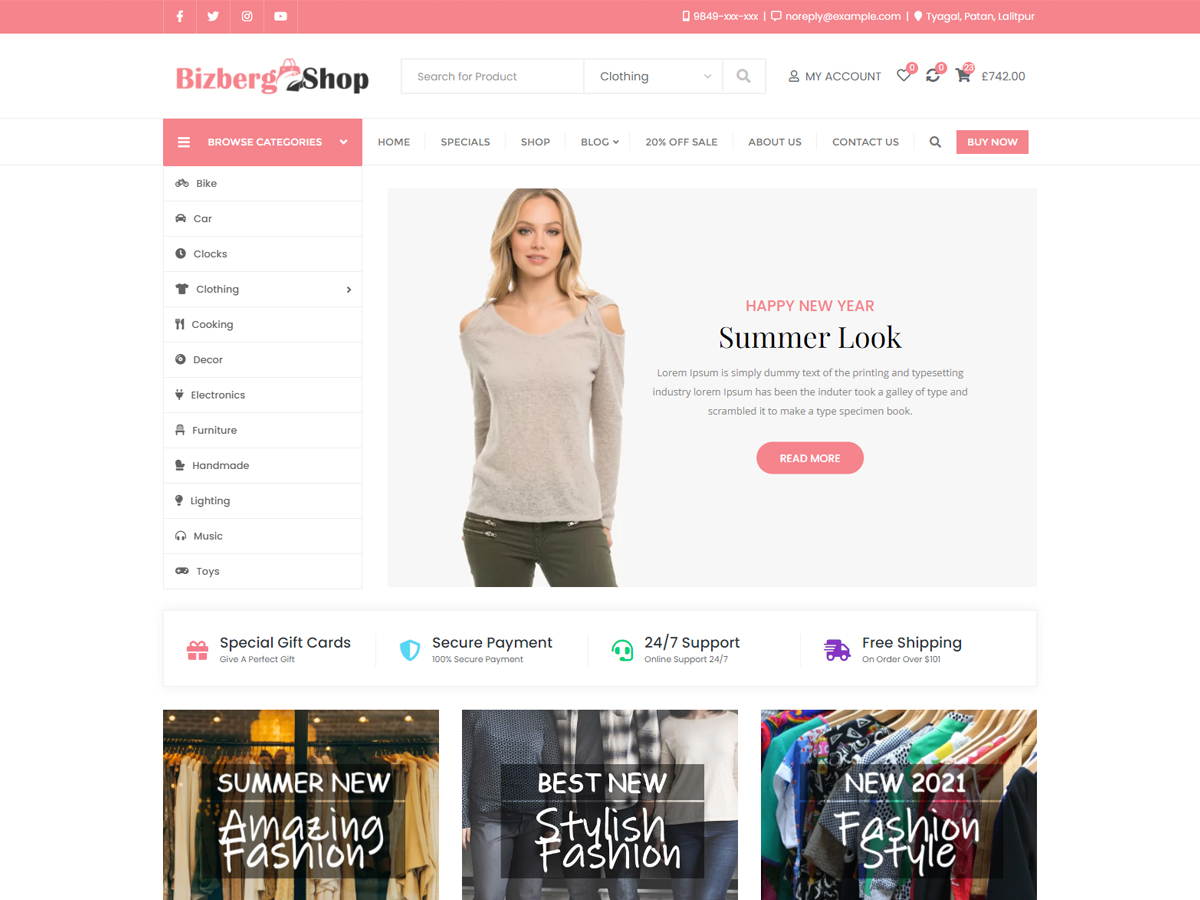Bizberg Shop theme screenshot