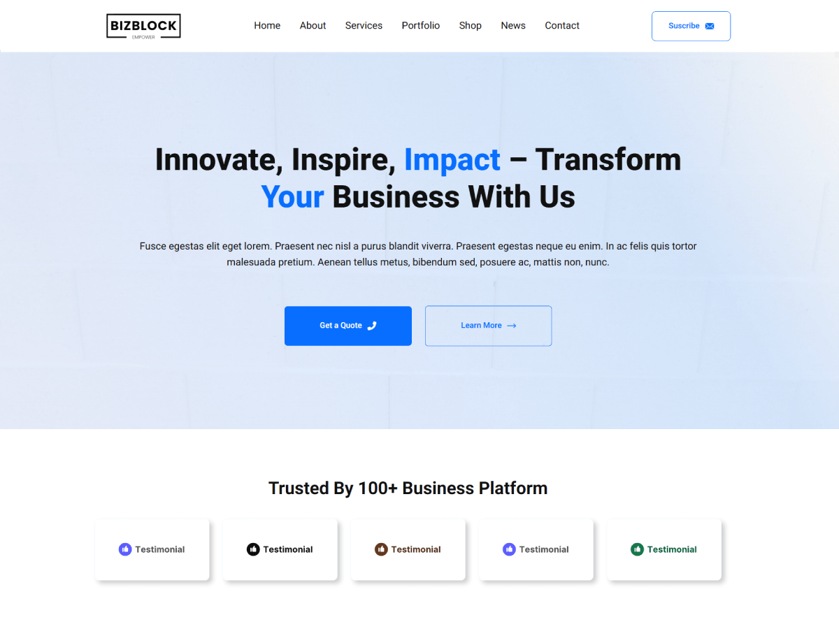 BizBlock theme screenshot
