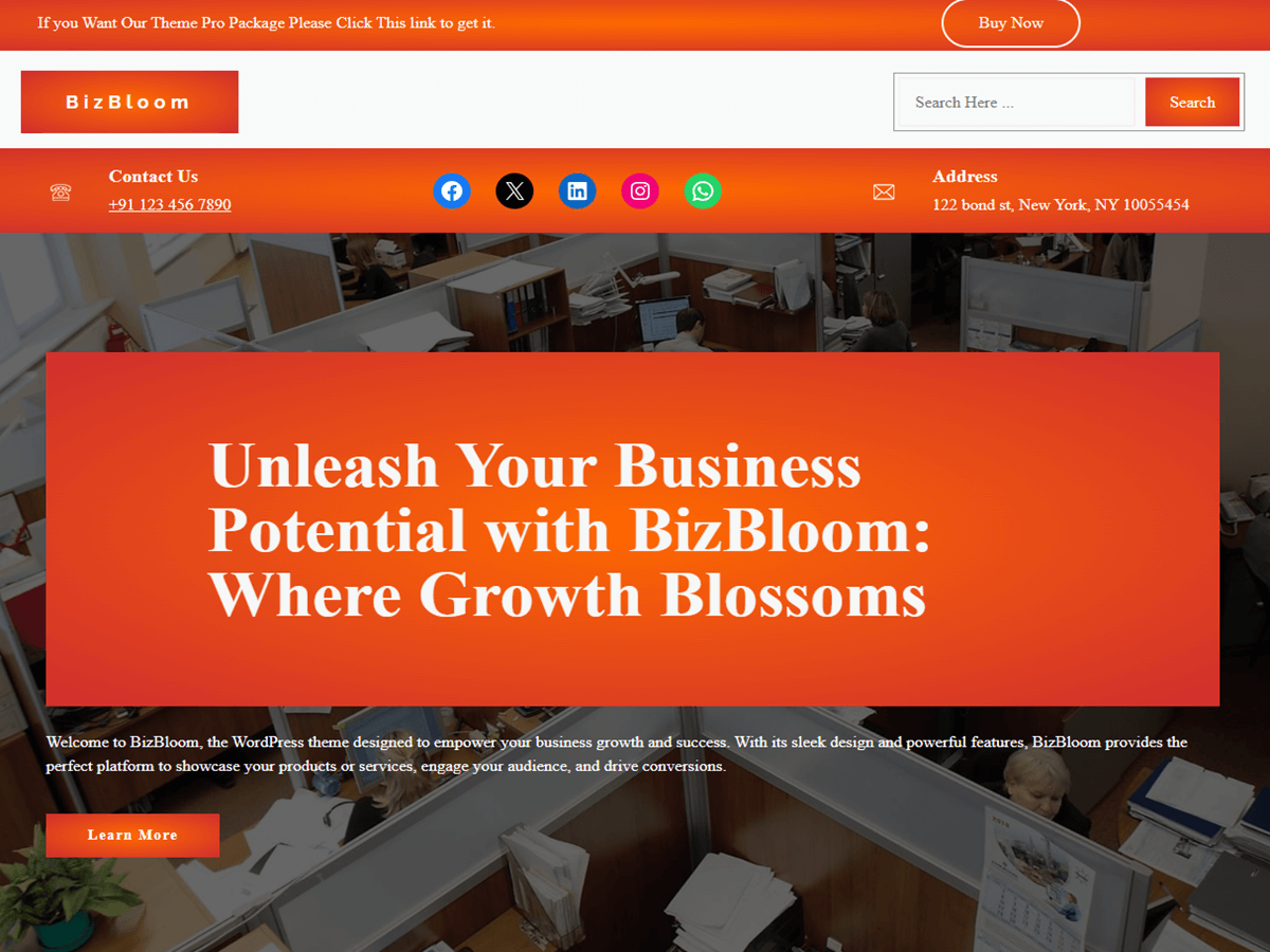 BizBloom theme screenshot