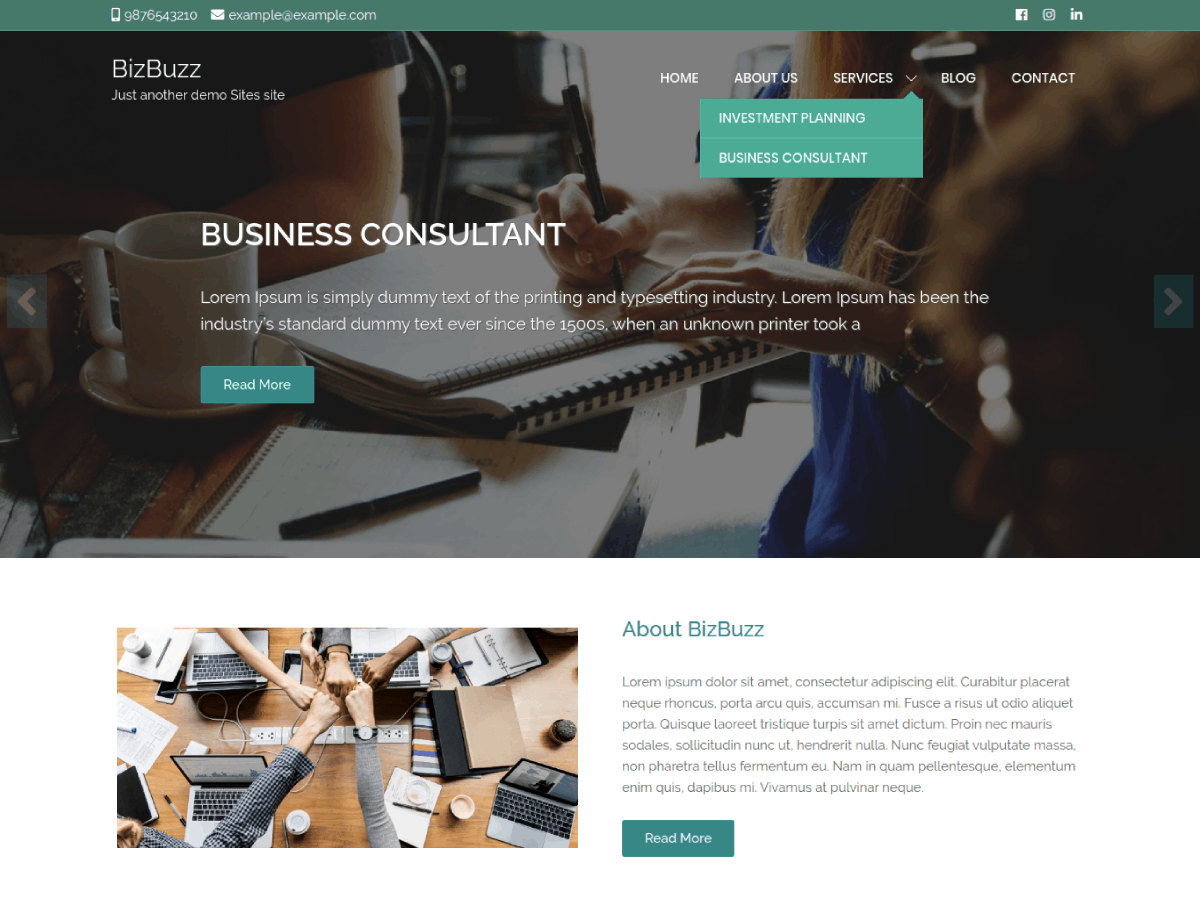 BizBuzz theme screenshot