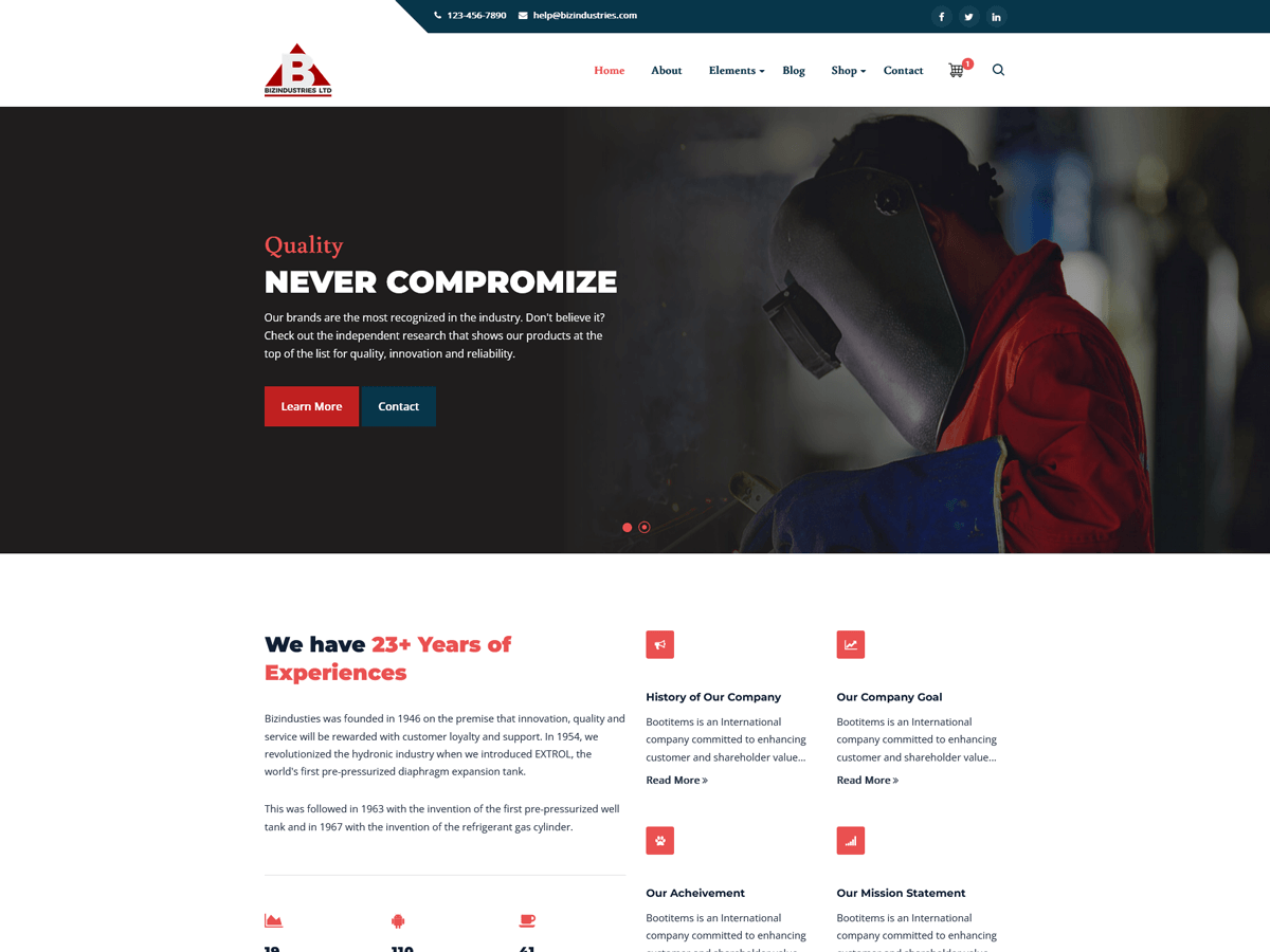 Bizindustries theme screenshot