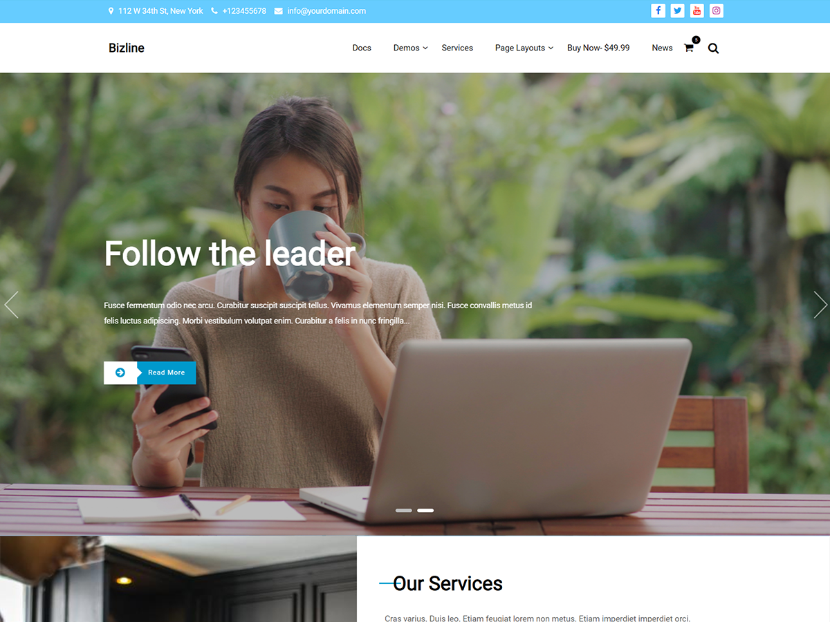 Bizline theme screenshot