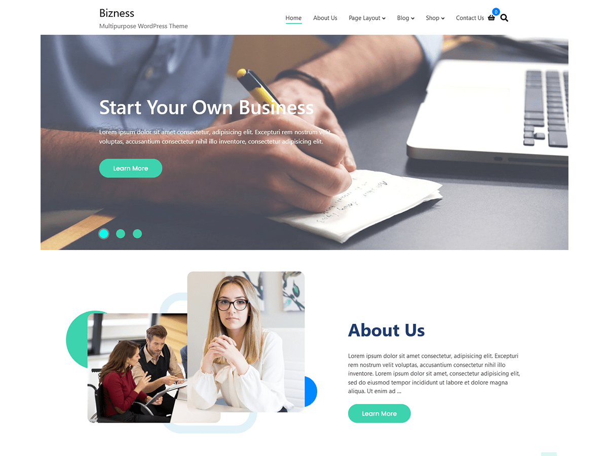 Bizness theme screenshot