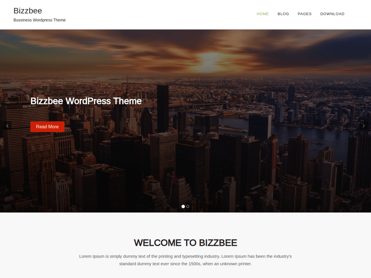 BizzBee theme screenshot