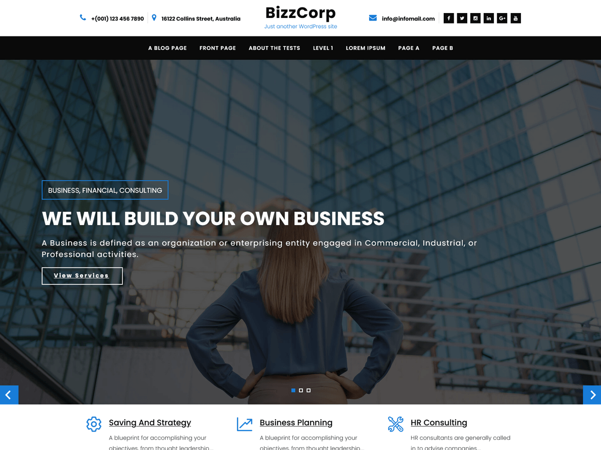 Bizzcorp Lite theme screenshot