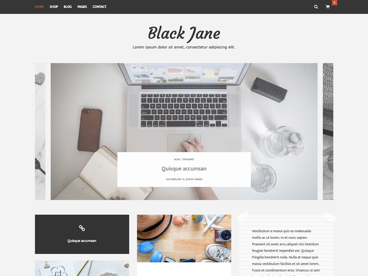 Black Jane theme screenshot