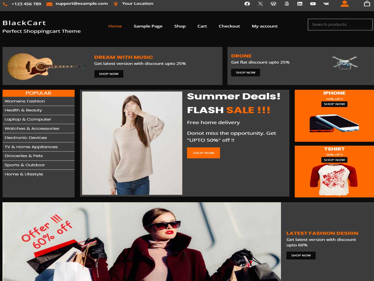 BlackCart theme screenshot
