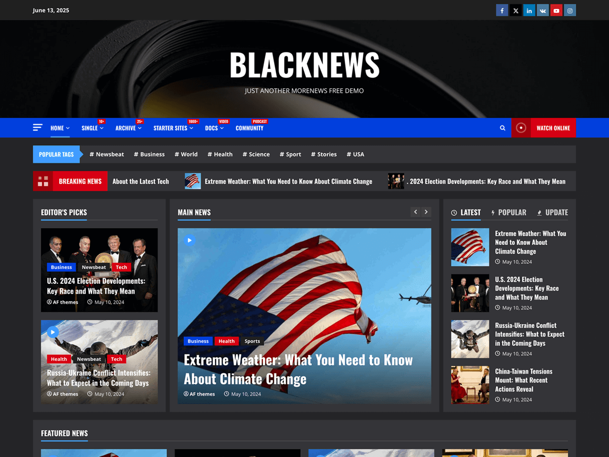 BlackNews theme screenshot