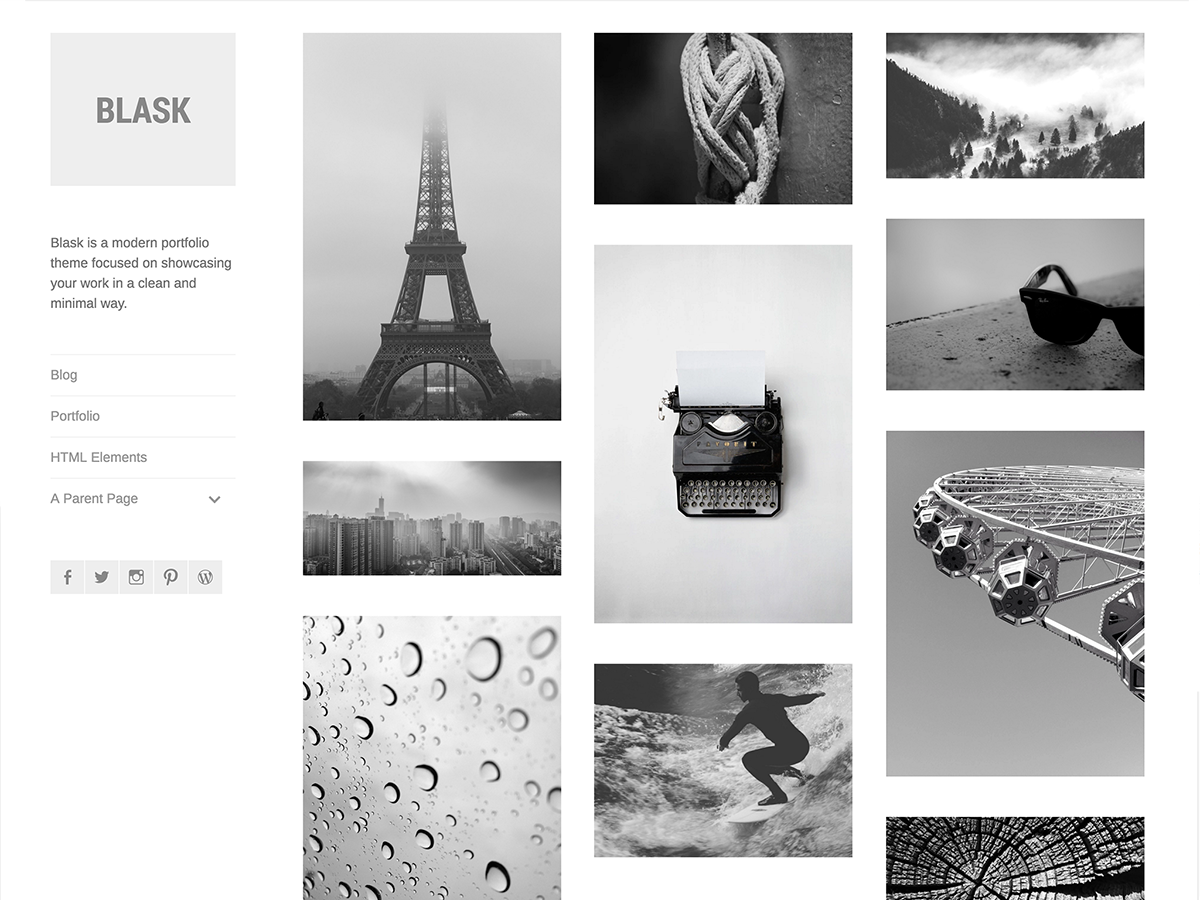 Blask theme screenshot