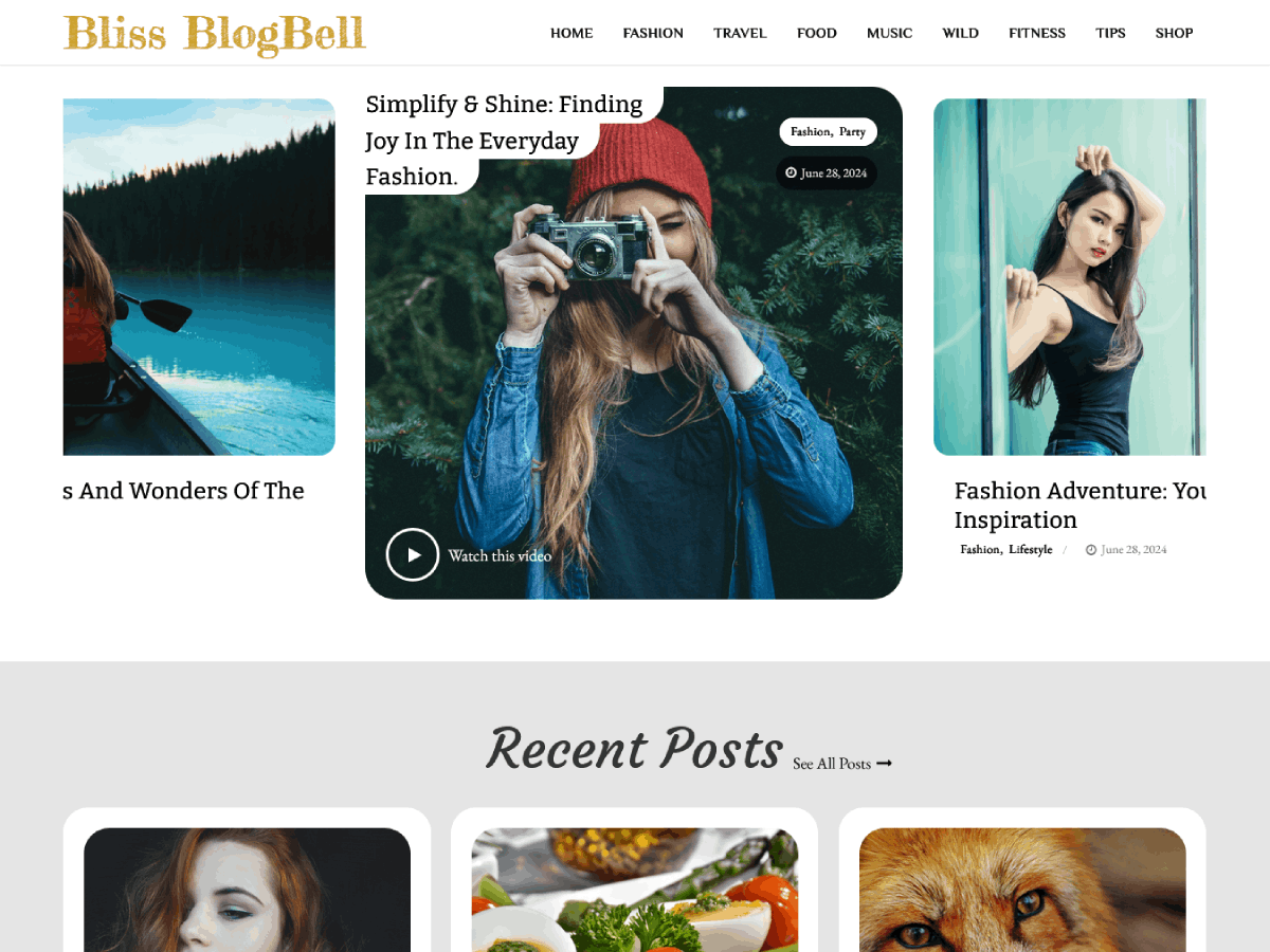 Bliss Blogbell theme screenshot